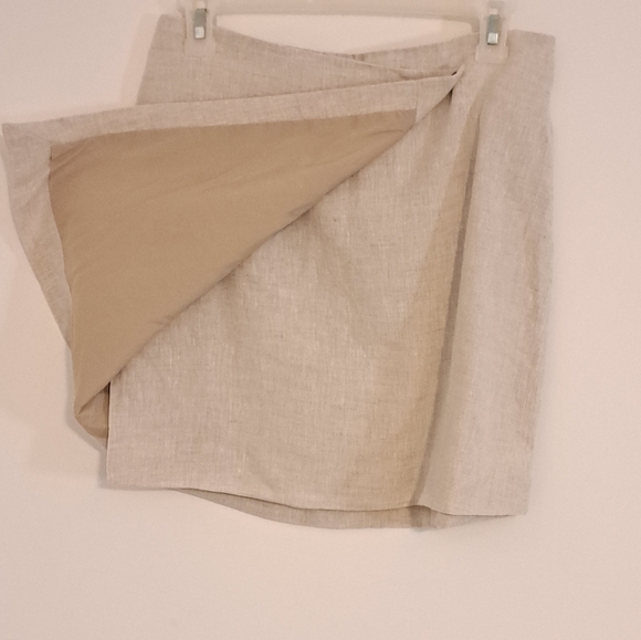 Banana Republic Linen Wrap Cream Mini Skirt Misses Size 4 - Picture 12 of 13